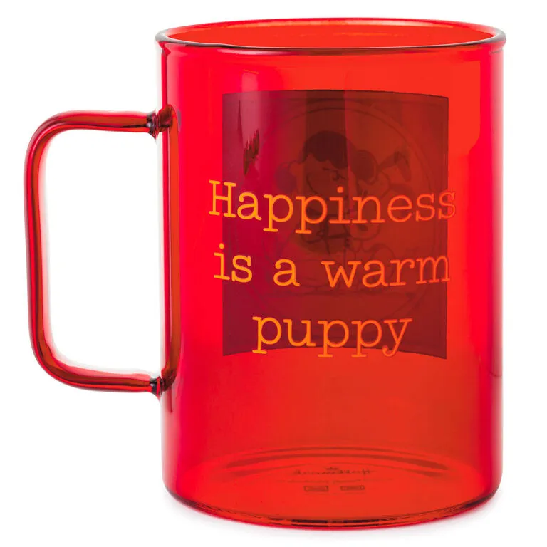 Hallmark PeanutsĀ® Happiness Is A Warm Puppy Glass Mug, 20 Oz. - Image 2
