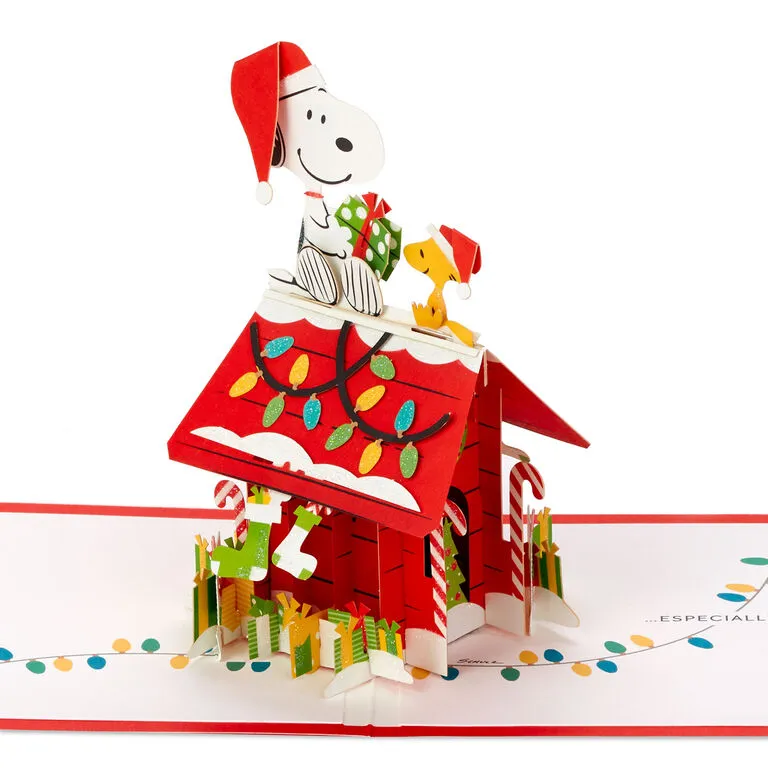 Hallmark PeanutsĀ® Snoopy Joy To The World 3D Pop-Up Christmas Card