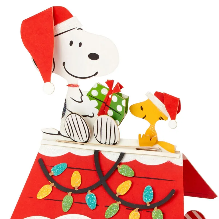 Hallmark PeanutsĀ® Snoopy Joy To The World 3D Pop-Up Christmas Card - Image 2