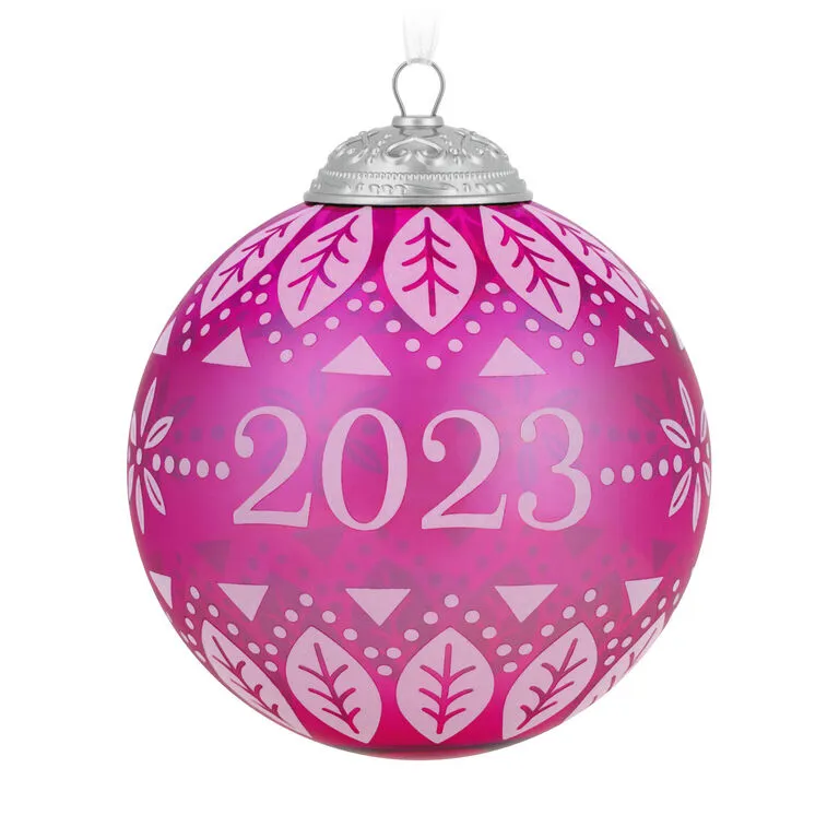 Hallmark Christmas Commemorative 2023 Glass Ball Ornament