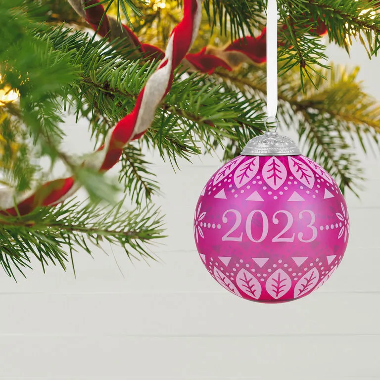 Hallmark Christmas Commemorative 2023 Glass Ball Ornament - Image 2