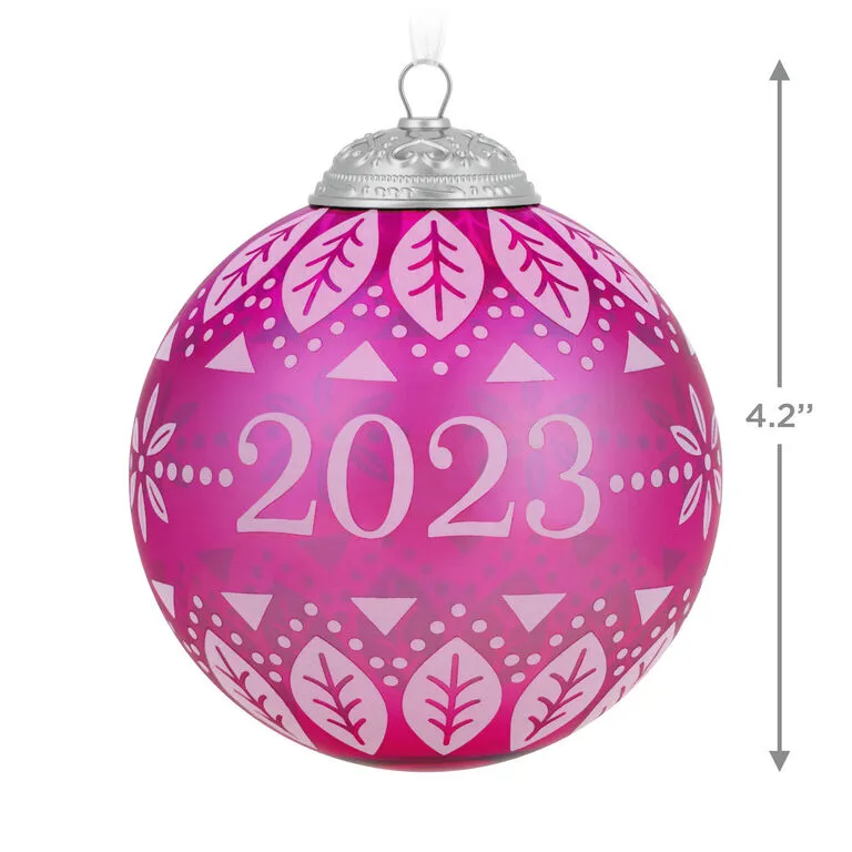 Hallmark Christmas Commemorative 2023 Glass Ball Ornament - Image 3