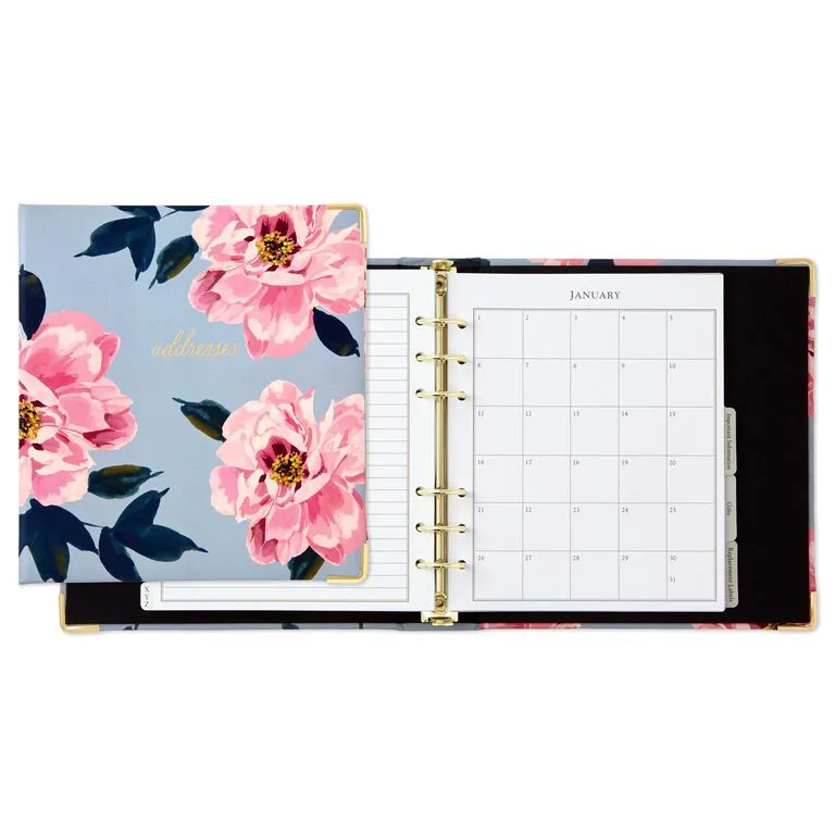 Hallmark Pink Peonies On Gray Address Book - Image 2