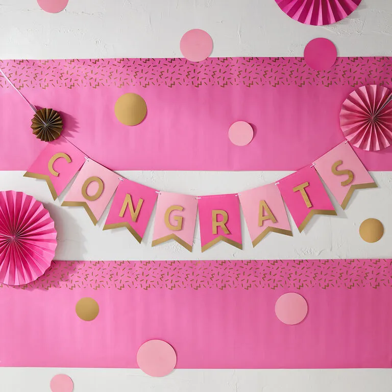 Hallmark Color Pop Party Decor Kit, Pink And Gold - Image 3