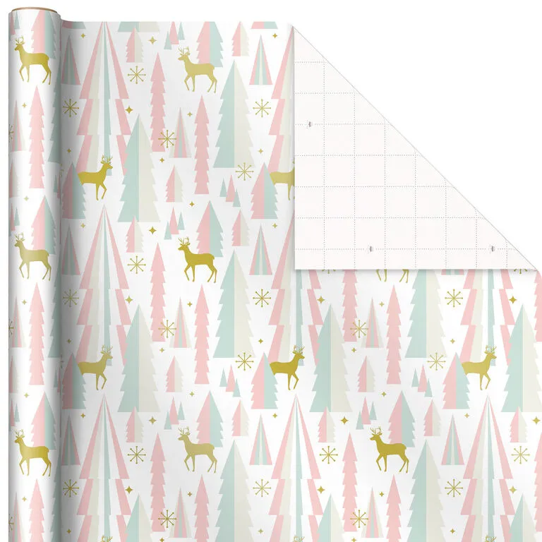 Hallmark Pink And Mint Assorted 3-Pack Christmas Wrapping Paper, 120 Sq. Ft. - Image 3