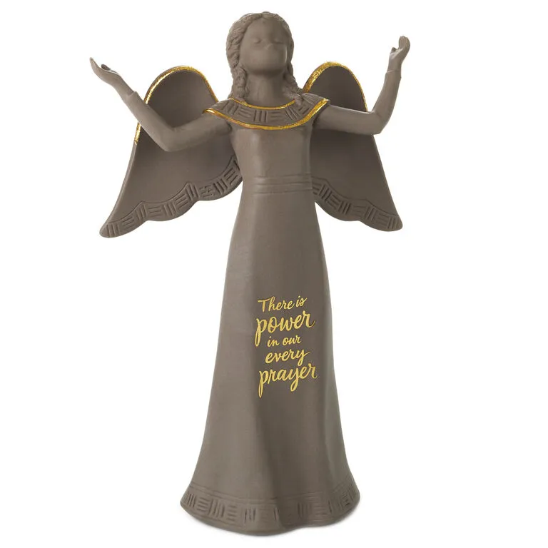 Hallmark Mahogany Power In Prayer Black Angel Figurine, 8.5"