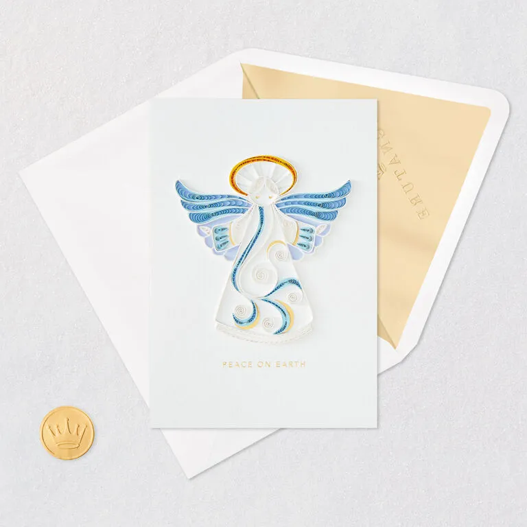 Hallmark Peace On Earth Angel Quilled Paper Handmade Christmas Card - Image 5