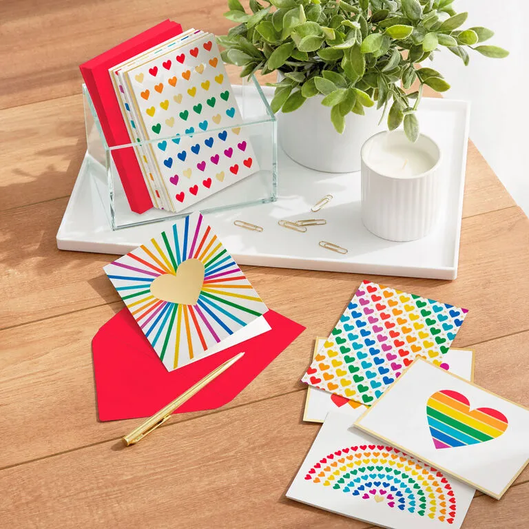 Hallmark Rainbow Hearts Boxed Blank Notes Assortment, Pack Of 24 - Image 5