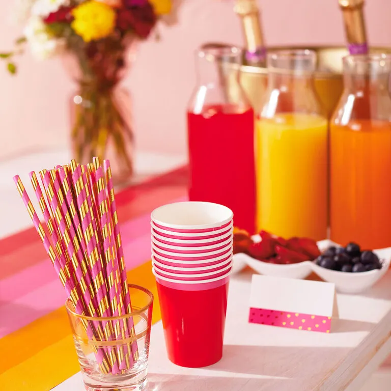 Hallmark Color Pop Party Decor Kit, Warm Ombré Stripe - Image 2