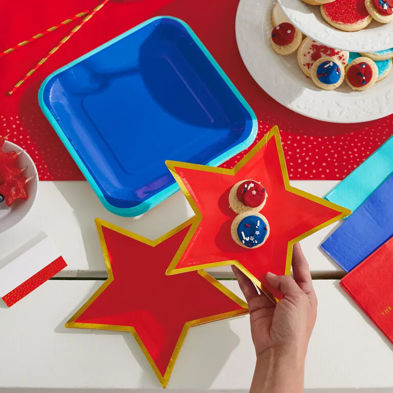 Hallmark Color Pop 60-Piece Tableware Premium Party Kit, Red Star - Image 2