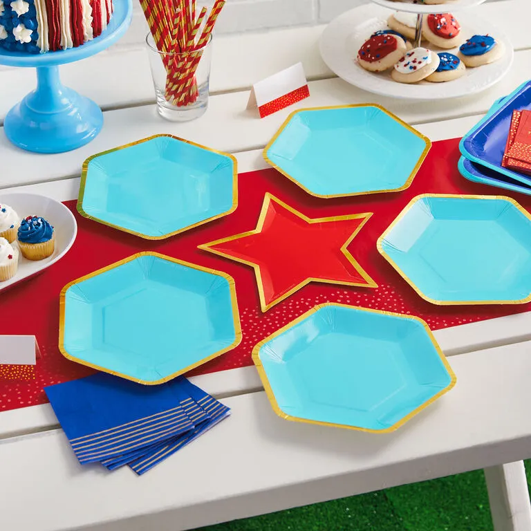 Hallmark Color Pop 60-Piece Tableware Premium Party Kit, Red Star - Image 3