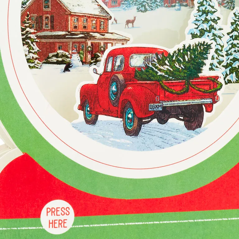 Hallmark Red Truck Snow Globe Musical 3D Pop-Up Christmas Card With Motion - Image 5