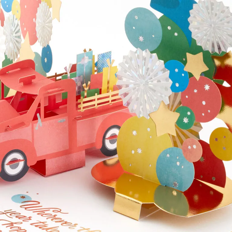 Hallmark Celebrating You Red Truck And Banner 3D Pop-Up Birthday Card - Image 5