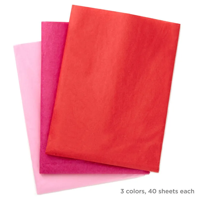 Hallmark Red/Fuchsia/Pink 3-Pack Bulk Tissue Paper, 120 Sheets - Image 3