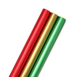 Hallmark Red, Green, Gold Foil 3-Pack Christmas Wrapping Paper, 60 Sq. Ft.