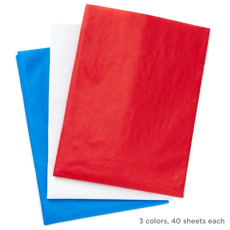 Hallmark Red/White/Blue 3-Pack Bulk Tissue Paper, 120 Sheets - Image 4