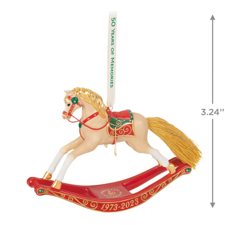 Hallmark 50 Years Of Memories Rocking Horse Special Edition Porcelain Ornament - Image 3