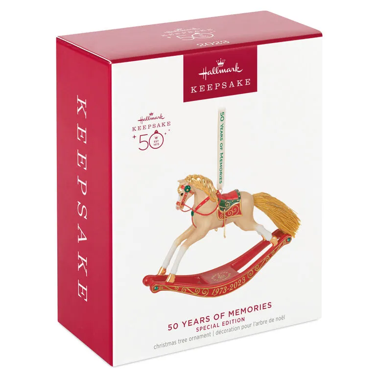 Hallmark 50 Years Of Memories Rocking Horse Special Edition Porcelain Ornament - Image 4