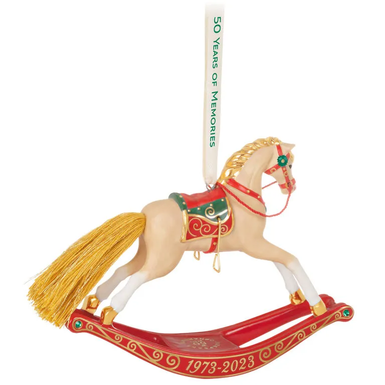 Hallmark 50 Years Of Memories Rocking Horse Special Edition Porcelain Ornament - Image 6