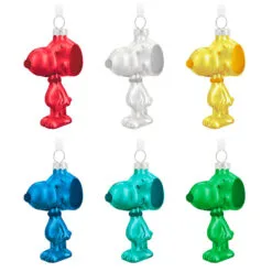 Hallmark The PeanutsĀ® Gang Snoopy Glass Ornaments, Set Of 6