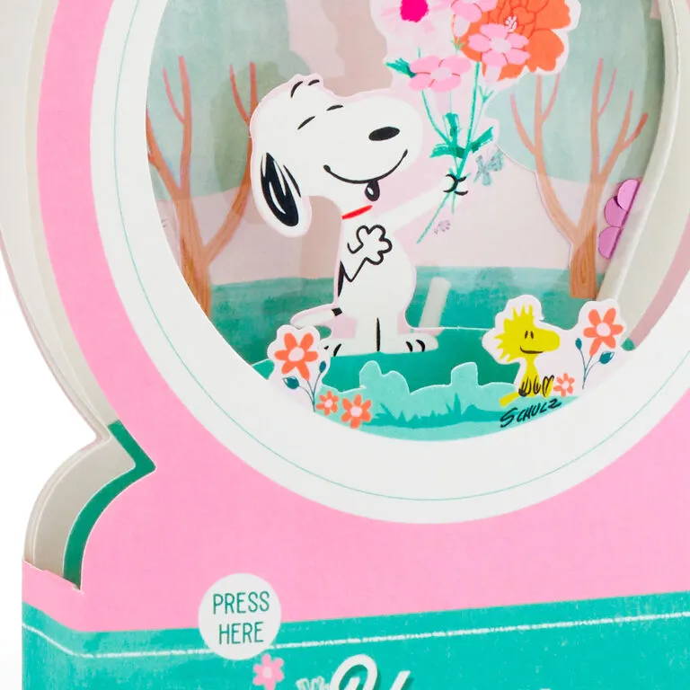 Hallmark PeanutsĀ® Snoopy Snow Globe 3D Pop-Up Mother's Day Card With Motion - Image 4