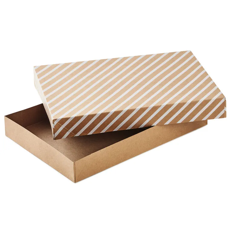 Hallmark Snowflakes And Stripes 12-Pack Designed Brown Shirt Boxes - Image 4
