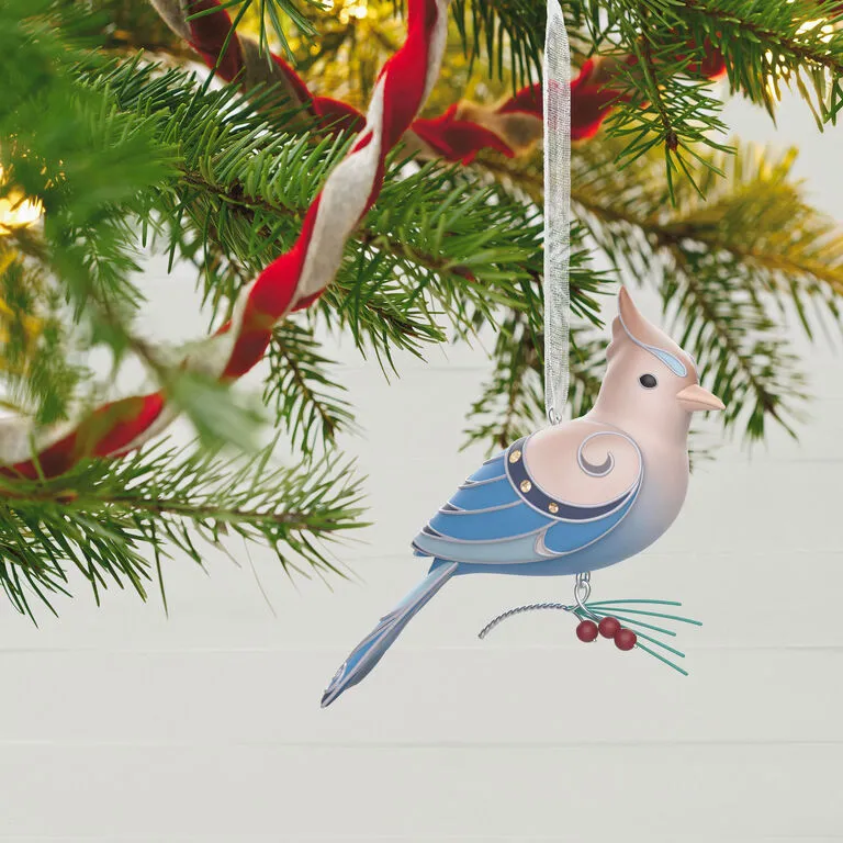 Hallmark The Beauty Of The Birds Leucistic Steller's Jay Ornament - Image 2