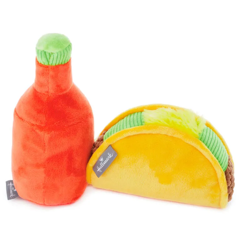 Hallmark Better Together Taco And Hot Sauce Magnetic Plush, 5" - Image 2
