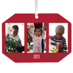 Hallmark Three-Photo Personalized Text And Photo Metal Ornament