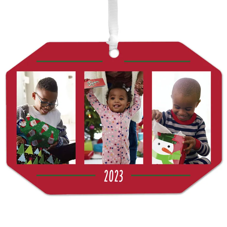 Hallmark Three-Photo Personalized Text And Photo Metal Ornament