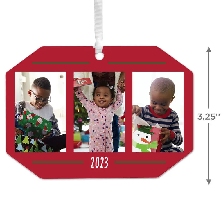 Hallmark Three-Photo Personalized Text And Photo Metal Ornament - Image 3