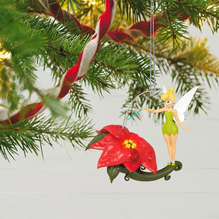 Hallmark Disney Tinker Bell Pixie-Dusted Poinsettia Ornament - Image 2