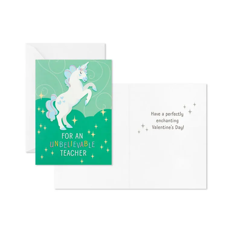 Hallmark Colorful Unicorn Classroom Valentines Set With Light-Up, Musical Mailbox - Image 3