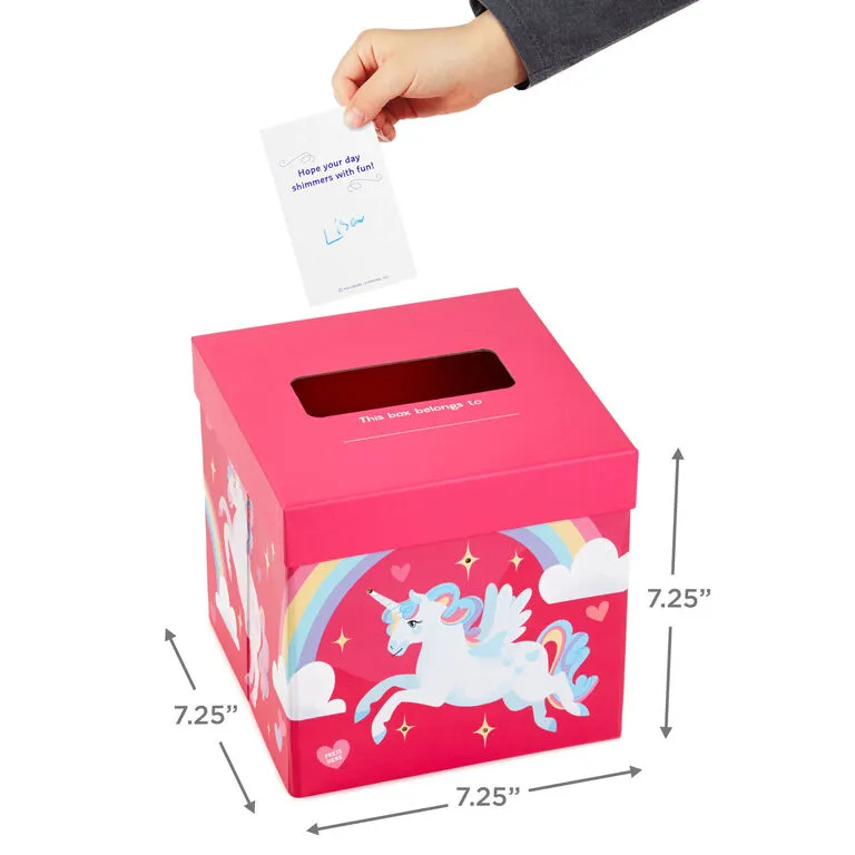 Hallmark Colorful Unicorn Classroom Valentines Set With Light-Up, Musical Mailbox - Image 4