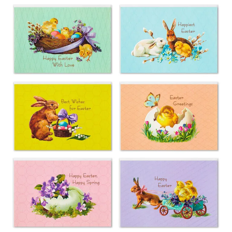 Hallmark Vintage Bunnies And Chicks Boxed Easter Cards, Pack Of 24 - Image 2