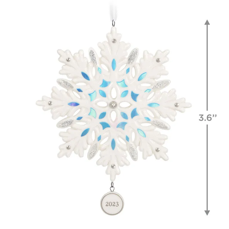 Hallmark Snowflake 2023 Porcelain Ornament - Image 3