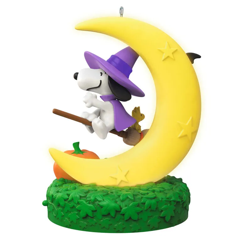 Hallmark The PeanutsĀ® Gang Snoopy's Moonlit Mischief Musical Ornament With Light - Image 6