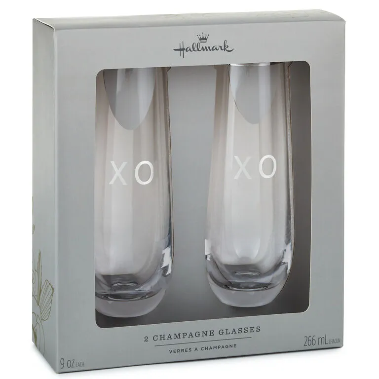Hallmark XO Stemless Champagne Flutes, Set Of 2 - Image 2