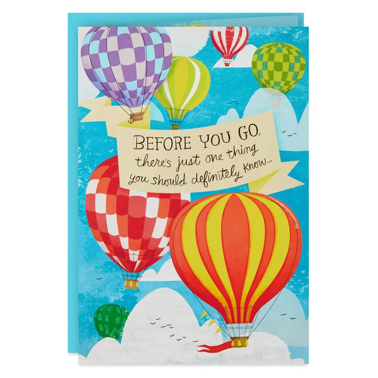 Hallmark 16" Hot Air Balloons Pop-Up Jumbo Goodbye Card