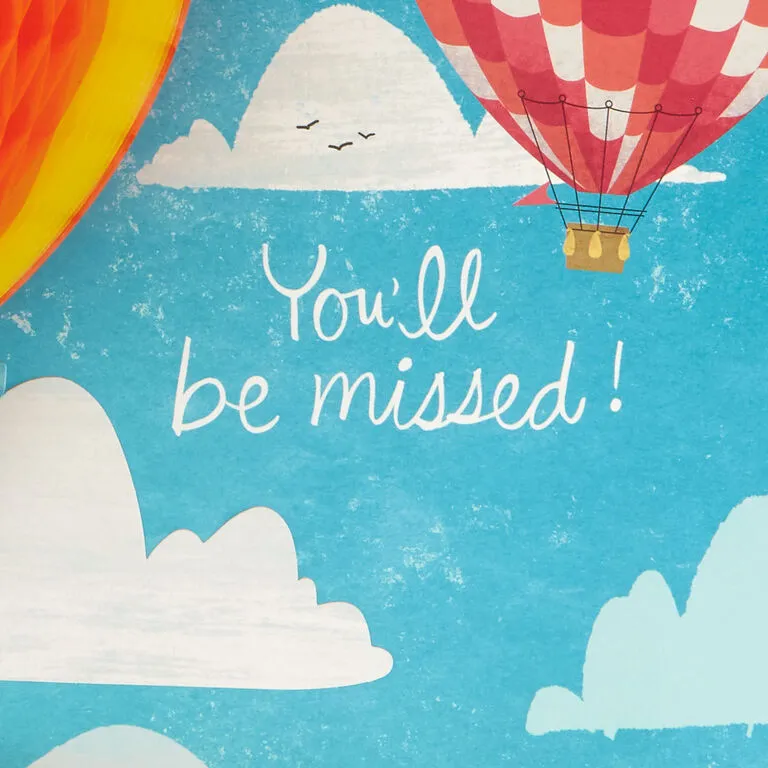 Hallmark 16" Hot Air Balloons Pop-Up Jumbo Goodbye Card - Image 3