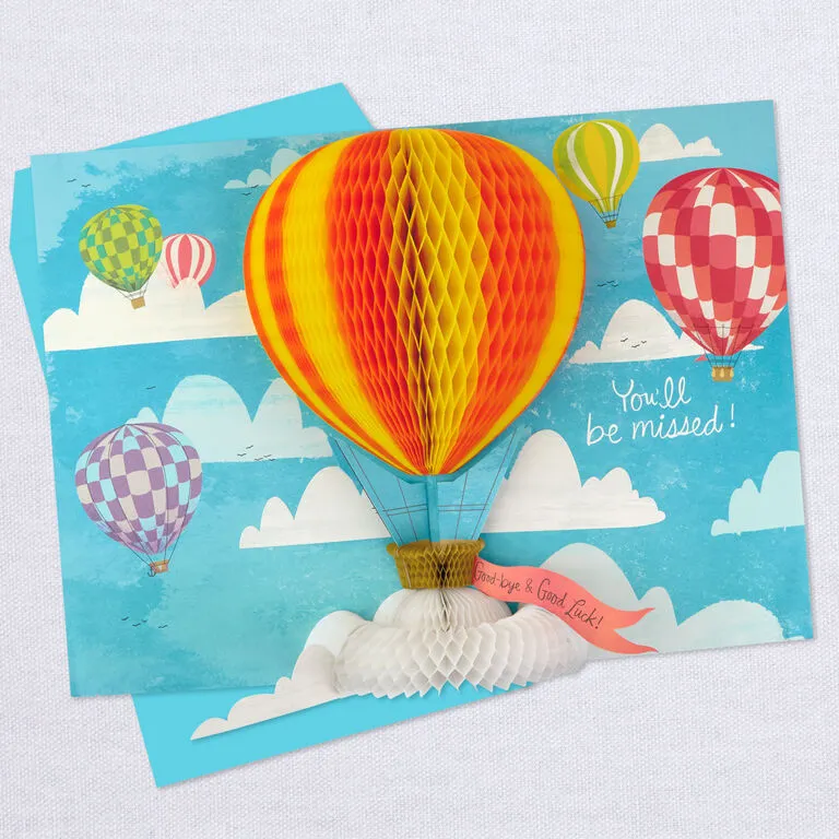 Hallmark 16" Hot Air Balloons Pop-Up Jumbo Goodbye Card - Image 4