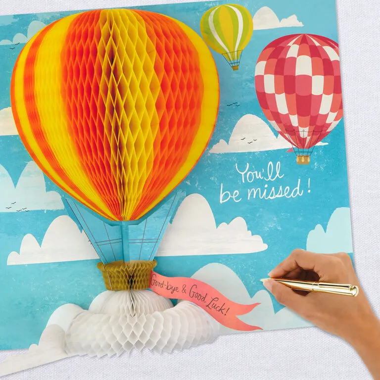 Hallmark 16" Hot Air Balloons Pop-Up Jumbo Goodbye Card - Image 7
