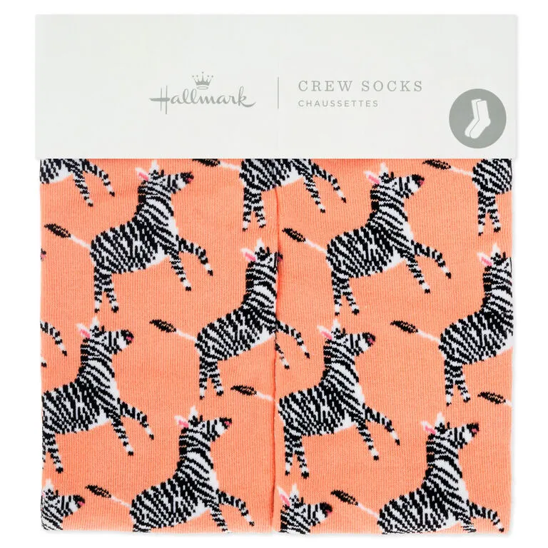 Hallmark Zebra Fun Crew Socks - Image 2